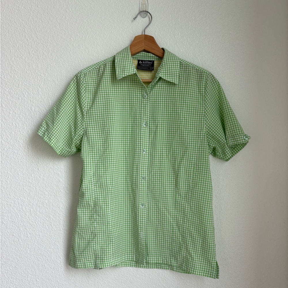 KILLTEC German Brand RARE green plaid button down size US 8 unisex men’s small